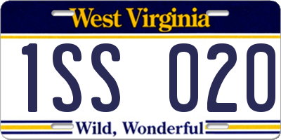 WV license plate 1SS020