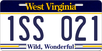 WV license plate 1SS021