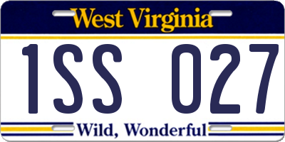 WV license plate 1SS027