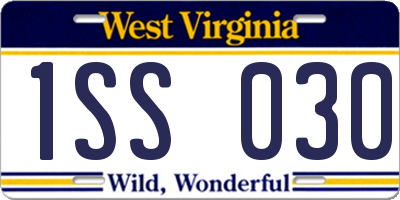 WV license plate 1SS030