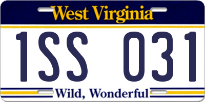 WV license plate 1SS031