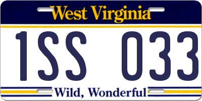 WV license plate 1SS033