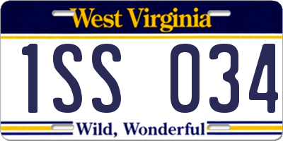 WV license plate 1SS034