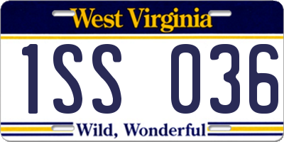WV license plate 1SS036