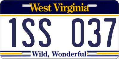 WV license plate 1SS037