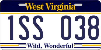 WV license plate 1SS038