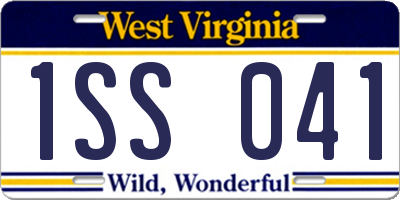 WV license plate 1SS041
