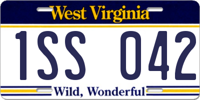 WV license plate 1SS042