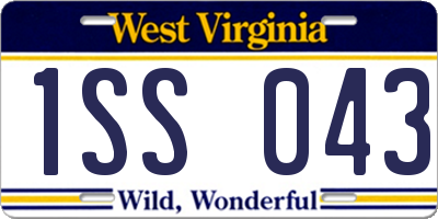 WV license plate 1SS043