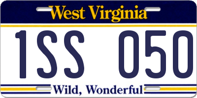 WV license plate 1SS050