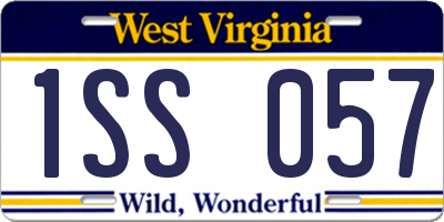 WV license plate 1SS057