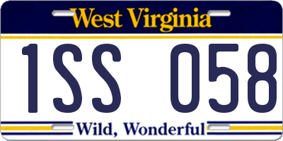 WV license plate 1SS058