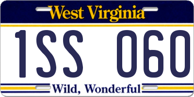 WV license plate 1SS060