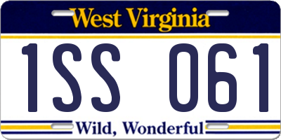 WV license plate 1SS061