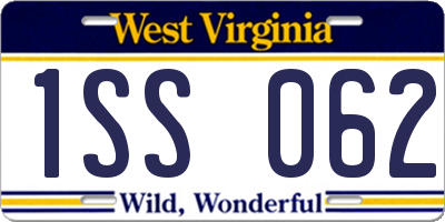 WV license plate 1SS062