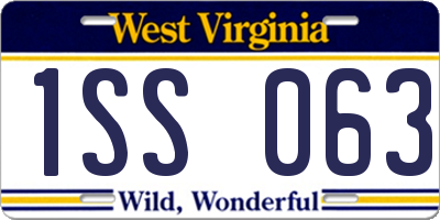 WV license plate 1SS063