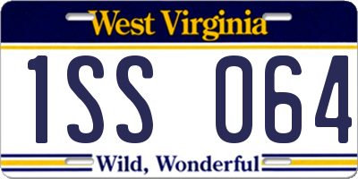 WV license plate 1SS064