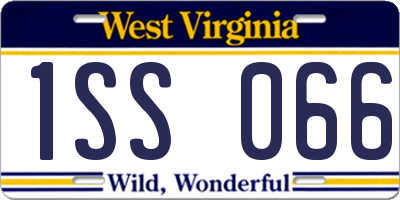 WV license plate 1SS066