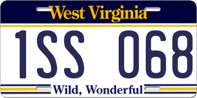 WV license plate 1SS068