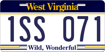 WV license plate 1SS071