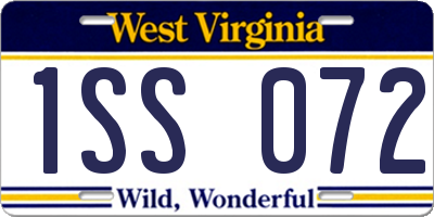 WV license plate 1SS072