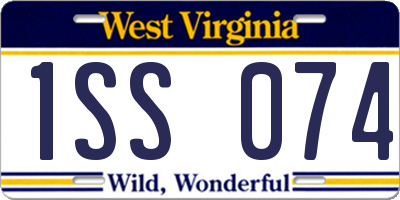 WV license plate 1SS074
