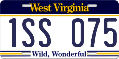 WV license plate 1SS075