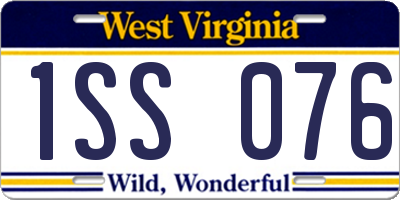 WV license plate 1SS076