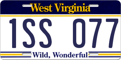 WV license plate 1SS077