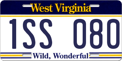 WV license plate 1SS080