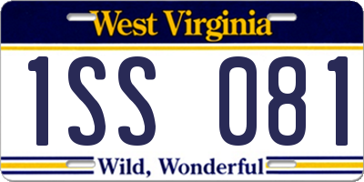 WV license plate 1SS081