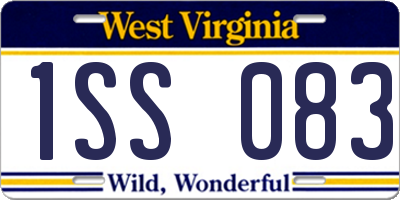 WV license plate 1SS083