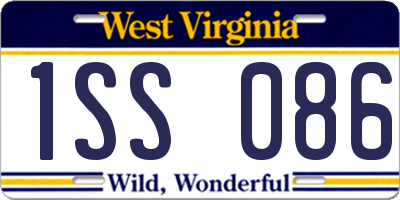 WV license plate 1SS086