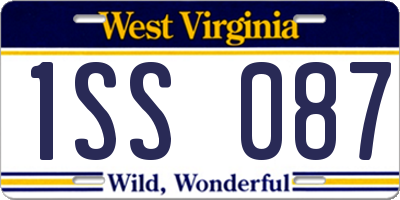 WV license plate 1SS087