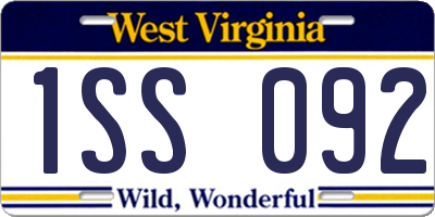 WV license plate 1SS092
