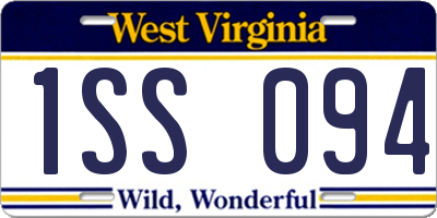 WV license plate 1SS094