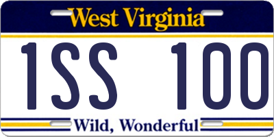 WV license plate 1SS100