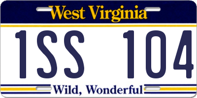WV license plate 1SS104