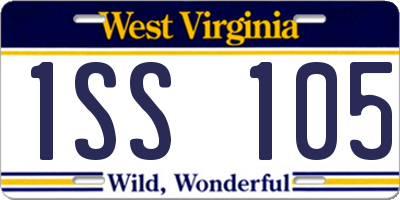 WV license plate 1SS105
