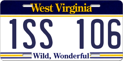 WV license plate 1SS106