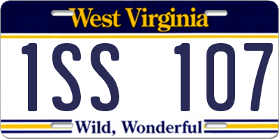 WV license plate 1SS107