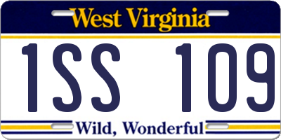 WV license plate 1SS109