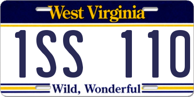 WV license plate 1SS110