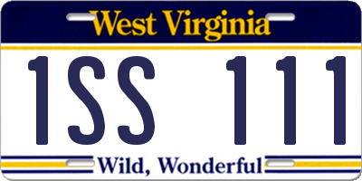 WV license plate 1SS111