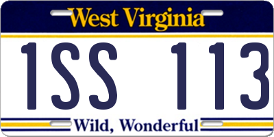 WV license plate 1SS113
