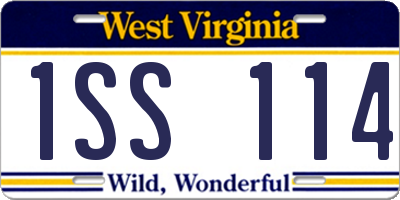 WV license plate 1SS114