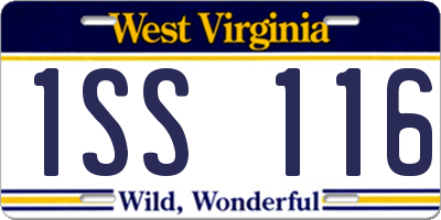 WV license plate 1SS116