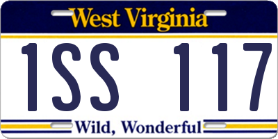 WV license plate 1SS117