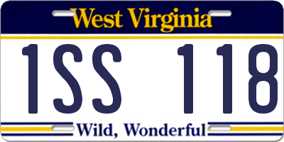 WV license plate 1SS118