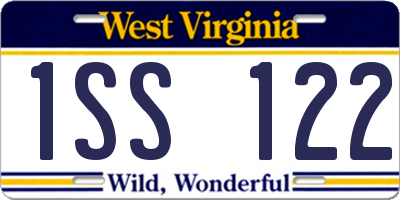 WV license plate 1SS122